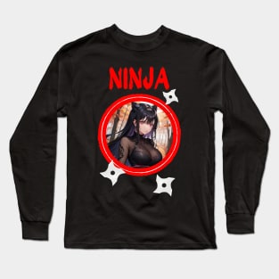 Ninja Target Love Cute Anime Girl Long Sleeve T-Shirt